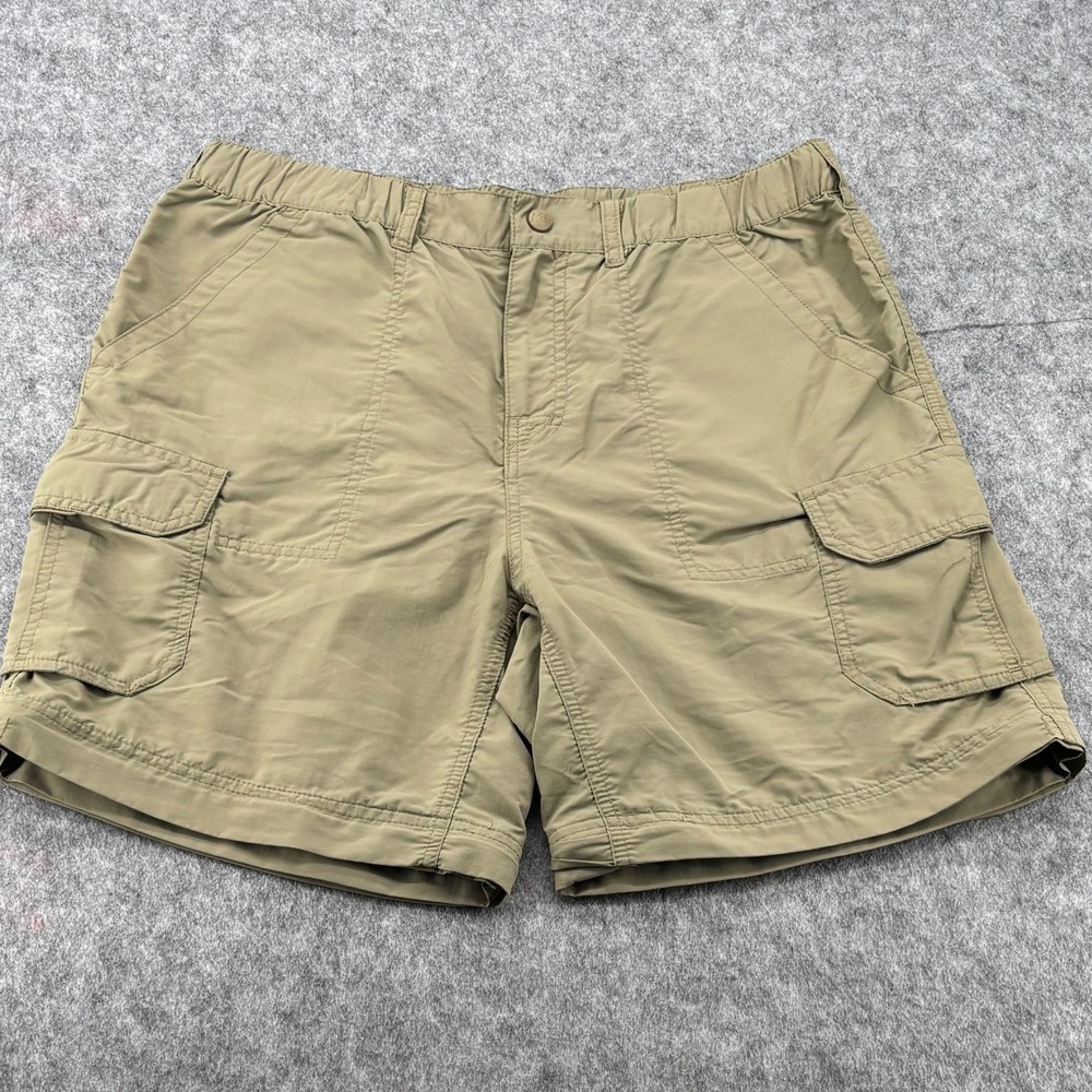 REI Womens Khaki Nylon Cargo Hiking Shorts Tan Size 10 Outdoor Utility Pocket